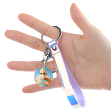 Charger l&#39;image dans la galerie, Porte-clés personnalisé avec photo prénom texte (conception recto-verso) pour femme homme
