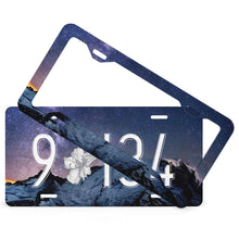 Charger l&#39;image dans la galerie, Support de plaque d&#39;immatriculation en aluminium QC1101017 Personnalisé avec logo (quatre trous plats + combinaison de plaque d&#39;immatriculation)
