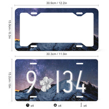 Charger l&#39;image dans la galerie, Support de plaque d&#39;immatriculation en aluminium QC1101017 Personnalisé avec logo (quatre trous plats + combinaison de plaque d&#39;immatriculation)
