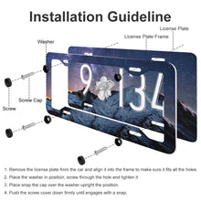 Charger l&#39;image dans la galerie, Support de plaque d&#39;immatriculation en aluminium QC1101017 Personnalisé avec logo (quatre trous plats + combinaison de plaque d&#39;immatriculation)
