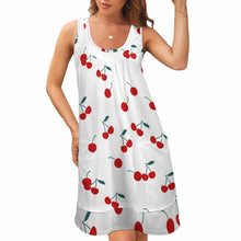 Charger l&#39;image dans la galerie, QQ Robe de plage robe d&#39;été imprimée sans manches col en U femme personnalisé avec photo et texte (impression d&#39;image unique)
