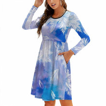 Charger l&#39;image dans la galerie, Robe ajustée à manches longues à col rond pour femme NZ036 personnalisée avec vos photos images ou texte (impression d&#39;image unique)
