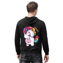 Charger l&#39;image dans la galerie, Sweat pull à capuche en coton personnalisé avec photo texte pour homme avec poche ( impression au dos )
