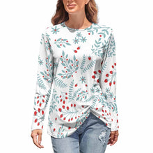 Charger l&#39;image dans la galerie, T-shirt HL à manches longues et col rond femme personnalisé (serrer à la taille) (conception multi-images)
