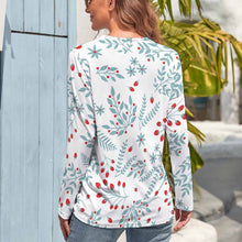 Charger l&#39;image dans la galerie, T-shirt HL à manches longues et col rond femme personnalisé (serrer à la taille) (conception multi-images)
