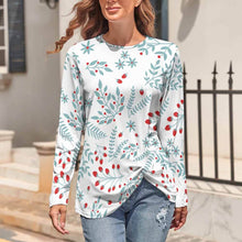 Charger l&#39;image dans la galerie, T-shirt HL à manches longues et col rond femme personnalisé (serrer à la taille) (conception multi-images)
