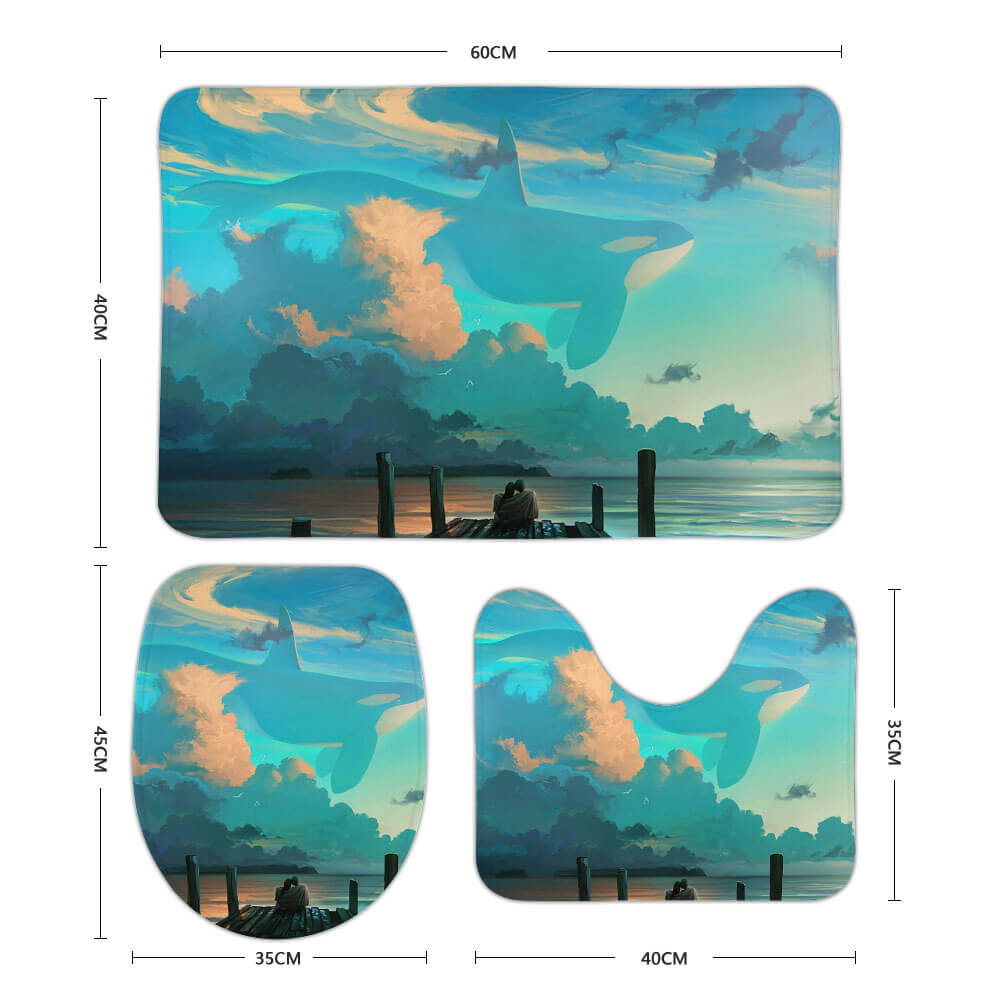 Tapis de sol personnalisé en velours corail (ensemble de trois pièces)