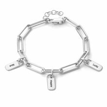 Charger l&#39;image dans la galerie, Trombone Bracelet S0017 pour femme / homme gravé personnalisé avec texte prénom
