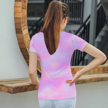 Charger l&#39;image dans la galerie, T-shirt tee shirt à manches courtes à col en V pour femmes T01 personnalisé avec photo logo et texte (impression d&#39;image unique)
