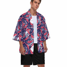 Charger l&#39;image dans la galerie, Veste style kimono ample moderne homme ZS904 personnalisée avec photo texte motif
