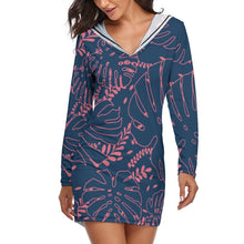 Charger l&#39;image dans la galerie, Robe à capuche sportive robe pull longue QZ6056 pour femme personnalisée avec motif photo logo texte (impression d&#39;image unique)
