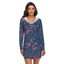 Charger l&#39;image dans la galerie, Robe à capuche sportive robe pull longue QZ6056 pour femme personnalisée avec motif photo logo texte (impression d&#39;image unique)
