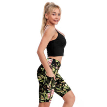 Charger l&#39;image dans la galerie, Pantalon de yoga legging sport 1/2 pour femme avec une seule poche Y011B personnalisé avec photo texte (impression d&#39;image unique)
