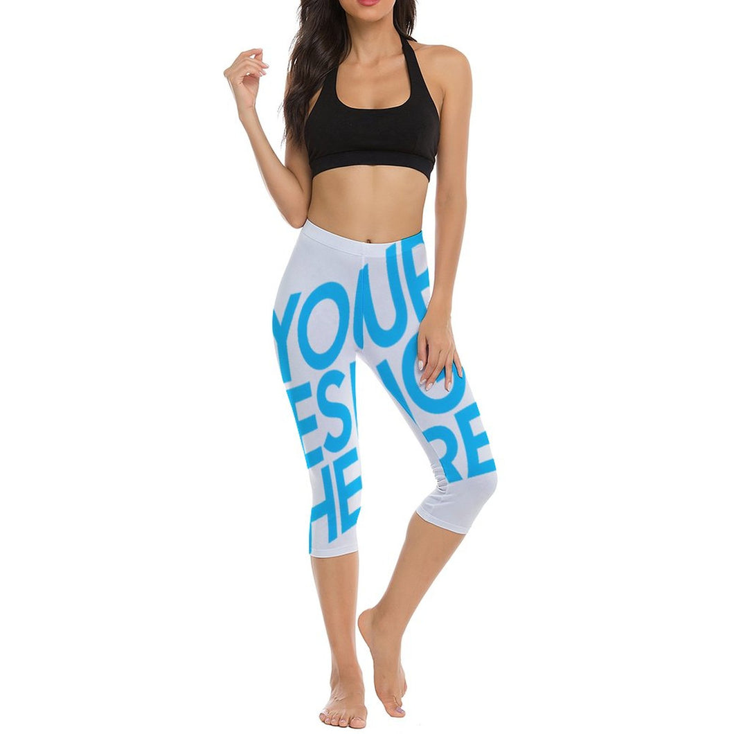 Impression d'image unique Pantalon de yoga taille haute Femme legging 3/4 personnalisé avec photo motif texte logo