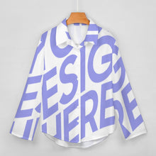 Charger l&#39;image dans la galerie, Chemise blouse à manches longues femme B648 personnalisé avec photo logo texte motif (impression d&#39;image unique)

