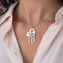 Charger l&#39;image dans la galerie, Collier pendentif breloque coeur X0036 gravure personnalisé avec texte prénom
