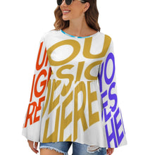 Charger l&#39;image dans la galerie, T-shirt manches longues PL femme grande taille personnalisé avec motif photo logo texte (impression des multi-images)
