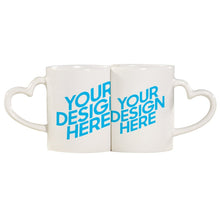 Charger l&#39;image dans la galerie, Mug couple personnalisé avec Poignée Cœur céramique
