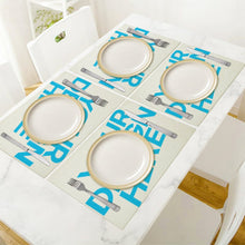 Charger l&#39;image dans la galerie, Napperon table tapis assiette en lin moderne personnalisé avec photo motif logo texte
