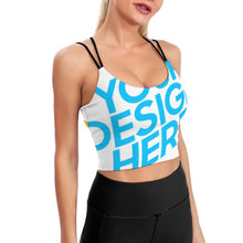 Charger l&#39;image dans la galerie, Haut de yoga / soutien-gorge de sport confortable femme YJ005 personnalisé avec photo logo texte motif (impression des multi-images)
