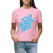 Charger l&#39;image dans la galerie, T-shirt tee shirt coton à manches courtes en col rond femme imprimé sur le devant personnalisé avec photo logo motif texte
