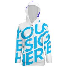 Charger l&#39;image dans la galerie, Sweat à capuche bouton Femme QH personnalisé avec photo logo et texte (Image unique)
