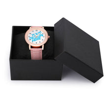 Charger l&#39;image dans la galerie, Montre bracelet en cuir personnalisée avec photo texte pour femme
