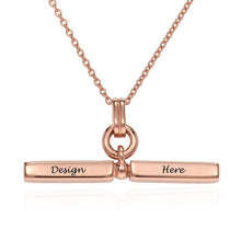 Charger l&#39;image dans la galerie, Collier pendentif rectangle en argent sterling 925 pour femme X0050 gravure personnalisé avec prénom texte
