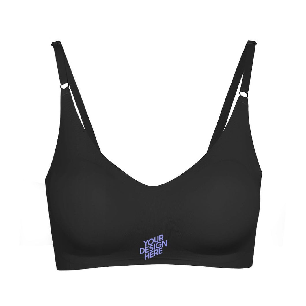 Brassière échancrée soutien-gorge push up sans coutures active micro-stretch lounge pour femme WH022 personnalisé avec motif texte photo (impression en position médiane)