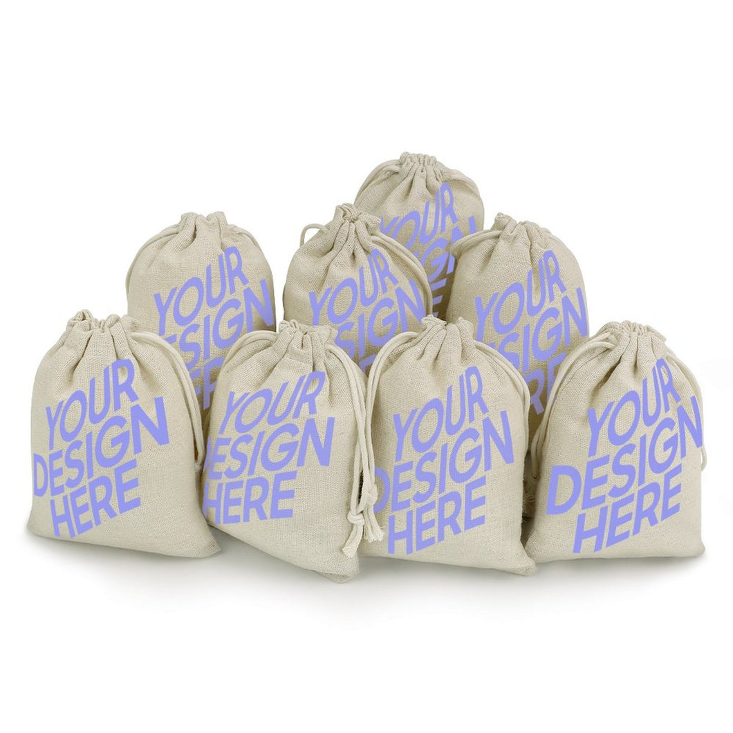 8 pièces sacs de rangement lin poches de serrage personnalisé avec photo texte motif logo