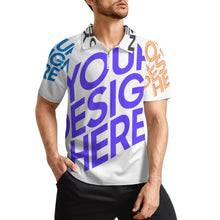 Charger l&#39;image dans la galerie, Polo chemise fonctionnelle homme manches courtes sport ultra-léger avec zip LTPL20 personnalisé avec texte motif photo (conception multi-images)
