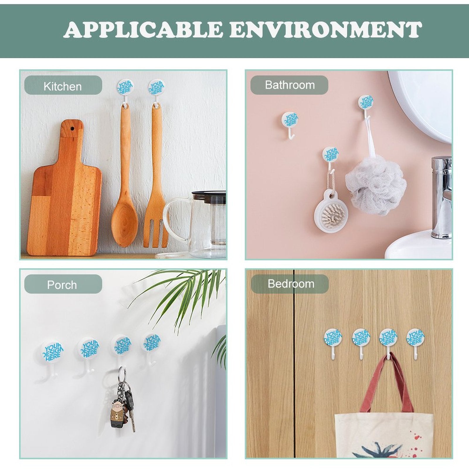 Crochet adhésif circulaire / Crochet rond en plastique mural tableau  personnalisé avec photo image logo motif texte (impression 10 images  différentes) moins cher France –