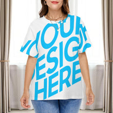 Charger l&#39;image dans la galerie, T-shirt en col rond grande taille ample moderne chic original femme A562 impression personnalisé avec photo logo motif texte
