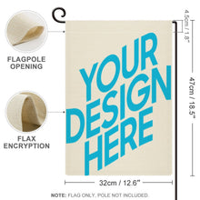 Charger l&#39;image dans la galerie, Drapeau de jardin décoratif extérieur en cryptage du lin GY0904010 impression personnalisé avec image logo motif texte
