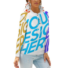 Charger l&#39;image dans la galerie, Sweat à capuche bouton Femme QH Personnalisé avec photo et texte (Conception multi-images)
