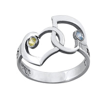 Charger l&#39;image dans la galerie, Bague Coeur Entrelacé en cuivre J0004 pour femme homme personnalisé gravé avec lettres nom texte
