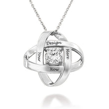 Charger l&#39;image dans la galerie, Pendentif &quot;Eternity&quot; Collier X0028 avec zircons cubiques en argent sterling 925 gravure personnalisé avec prénom
