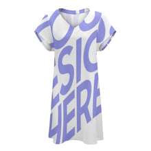 Charger l&#39;image dans la galerie, Robe/jupe Chic en col V à manches courtes Femme BUQ avec photo et texte
