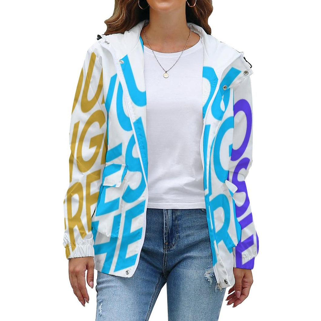 Impression des multi-images sweat à capuche zippé original femme A537 personnalisé avec photo logo texte motif
