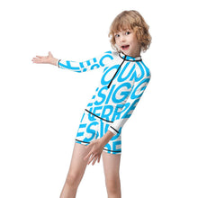 Charger l&#39;image dans la galerie, Maillot de bain 2 pièces/Combinaison de surf enfant fendue ET001 impression personnalisé avec motif photo logo texte
