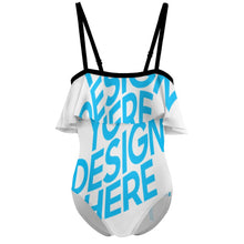 Charger l&#39;image dans la galerie, Maillot de bain épaule nue enfant fille NT045 personnalisé avec photo motif logo texte
