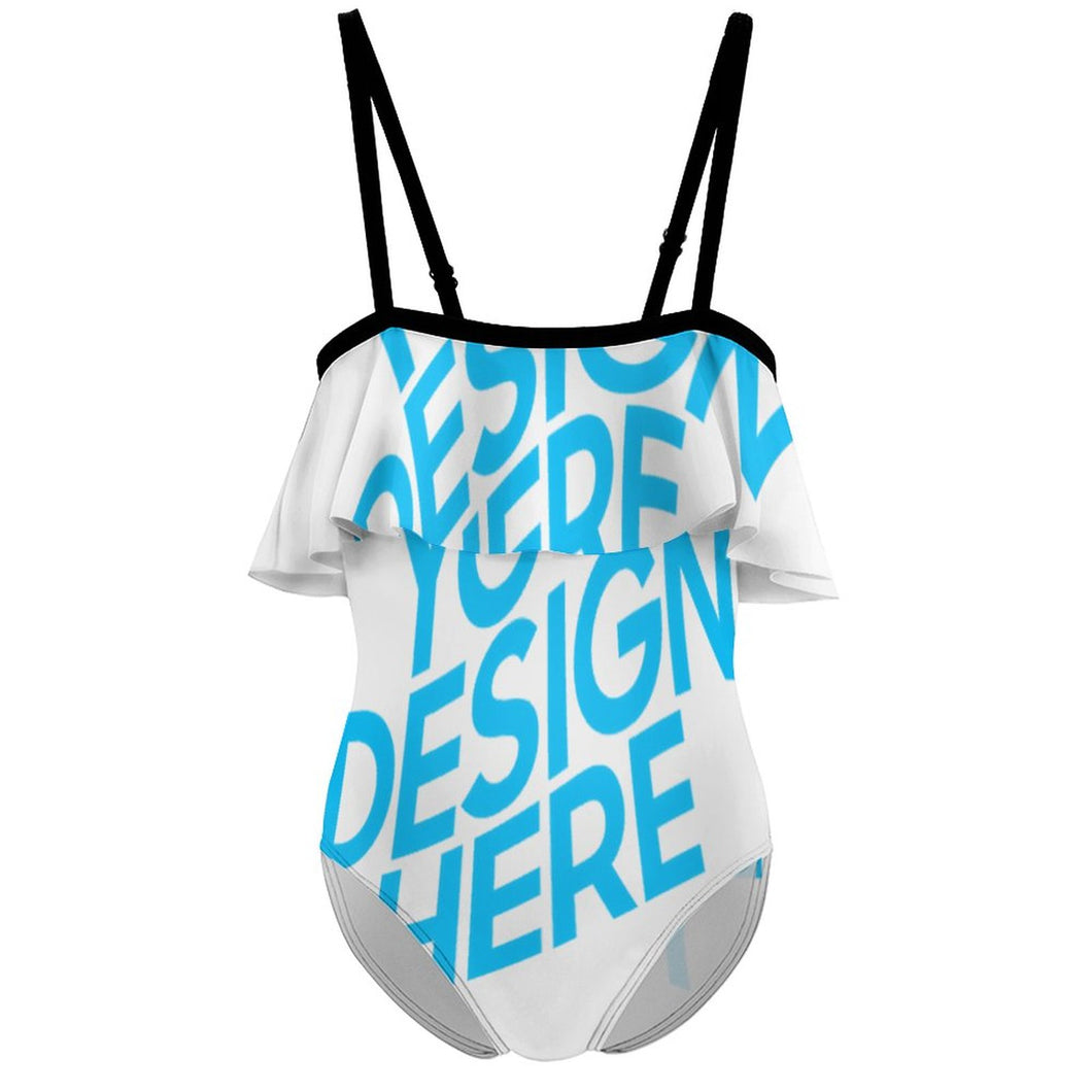 Maillot de bain épaule nue enfant fille NT045 personnalisé avec photo motif logo texte
