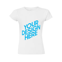 Charger l&#39;image dans la galerie, T-shirt tee shirt en coton à manches courtes femme tendance personnalisé avec photo motif logo image texte (impression recto verso)
