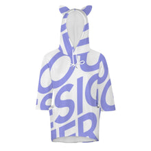 Charger l&#39;image dans la galerie, Hoodie Sweat Pull à capuche à manches 3/4 femmes personnalisé avec photo logo texte motif (impression d&#39;image unique)
