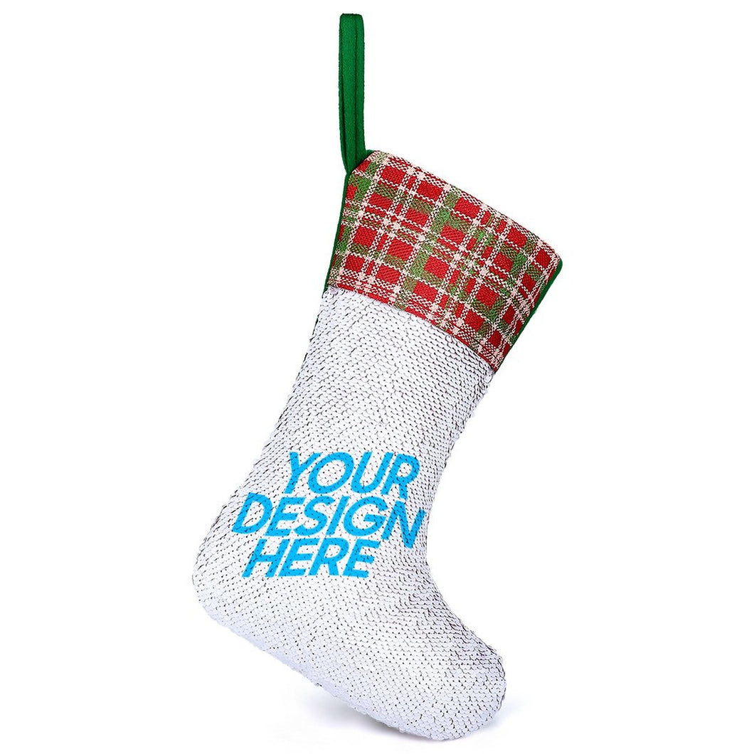 Chaussettes de Noël à paillettes Décoration JJ0525015 impression personnalisées avec logo photo motif texte