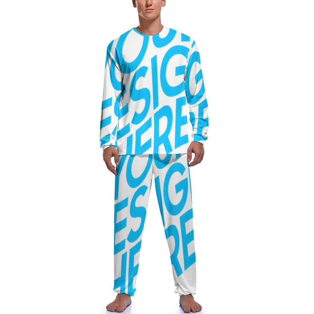 Pyjama / chemise de nuit homme JJ1201 Personnalisé avec prénom photo logo texte (conception d'image unique)