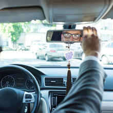 Charger l&#39;image dans la galerie, Pendentif pour rétroviseur de voiture personnalisé en cristal avec photo prénom image
