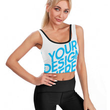 Charger l&#39;image dans la galerie, Crop top soutien gorge de sport forte poitrine femme YJ023 personnalisé avec photo motif logo texte
