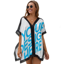 Charger l&#39;image dans la galerie, Cache kimono de maillot de bain de plage femme ZS907 personnalisé avec photo logo motif texte (conception une image)
