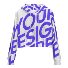 Charger l&#39;image dans la galerie, Sweat-shirt court à manches longues et col rond pour femme sweat-shirt court avec cordon de serrage MWZXU029 personnalisé avec photo texte prénom (conception une image)
